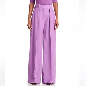 Veronica Beard High Waist Wide Leg Pleated Wool Blend‎ Pants Size 12